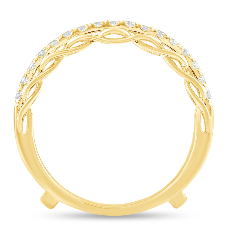 Round Diamond 1/2ctw. Scalloped Edge Insert Wedding Ring in 14k Yellow Gold image number null